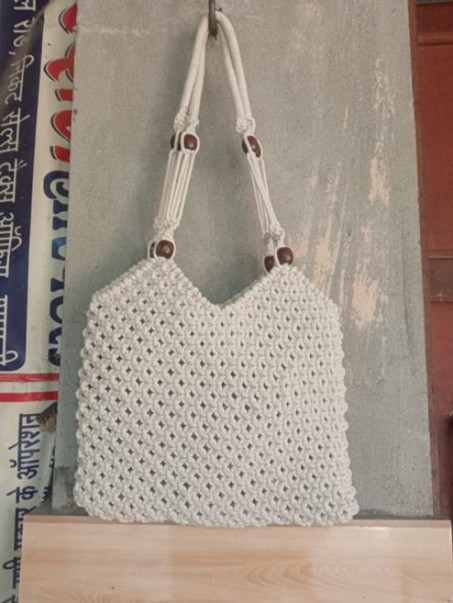 Geometric Knot Macramé Tote