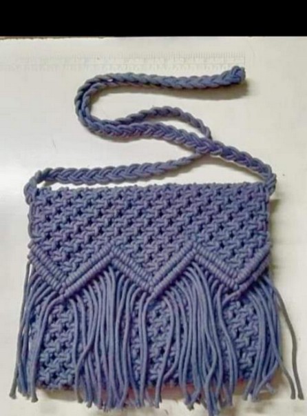 Geometric Knot Macramé Tote