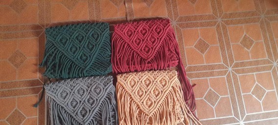 Geometric Knot Macramé Tote