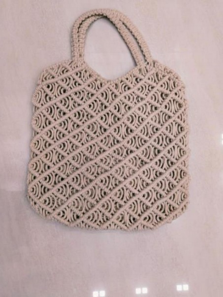 Geometric Knot Macramé Tote