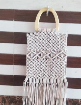 Geometric Knot Macramé Tote