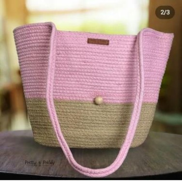 Canvas Striped Shoulder Tote