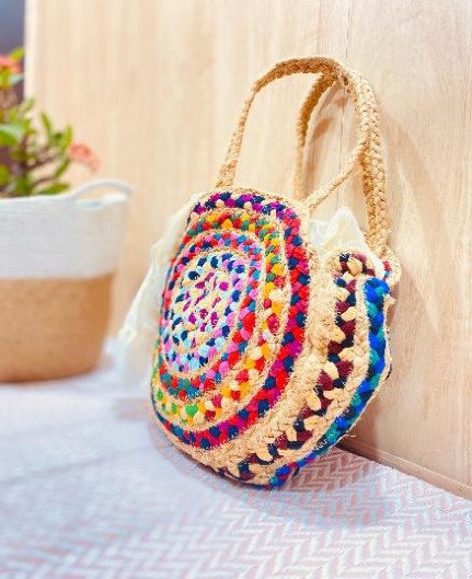Burlap Boho Satchel