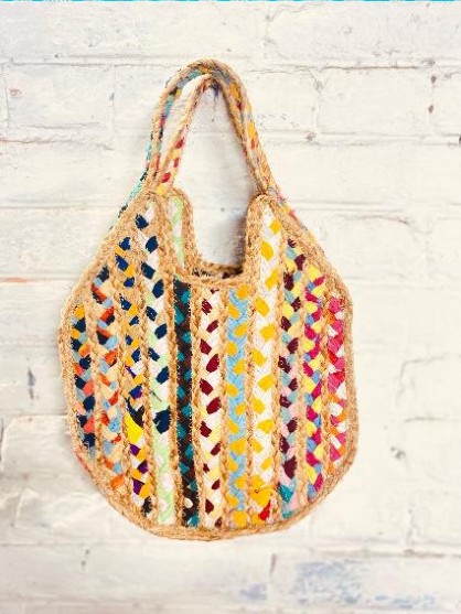 Burlap Boho Satchel