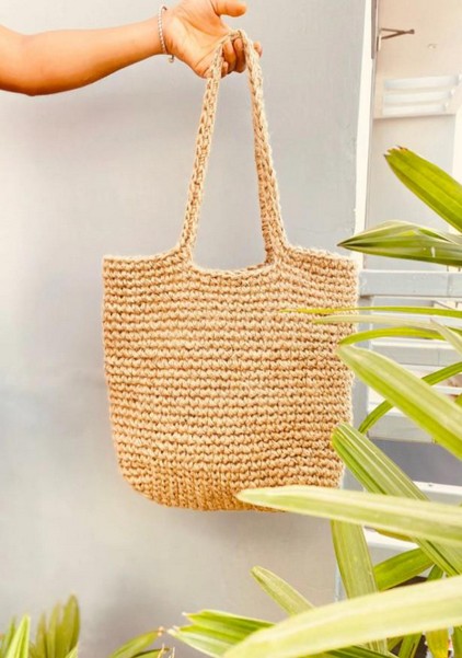 Burlap Boho Satchel