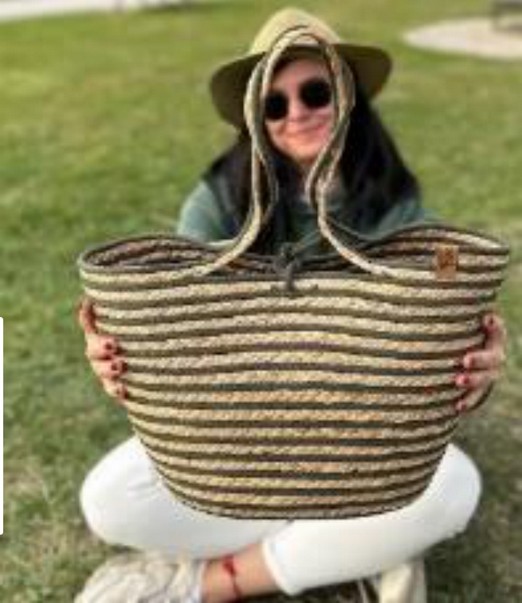Burlap Boho Satchel