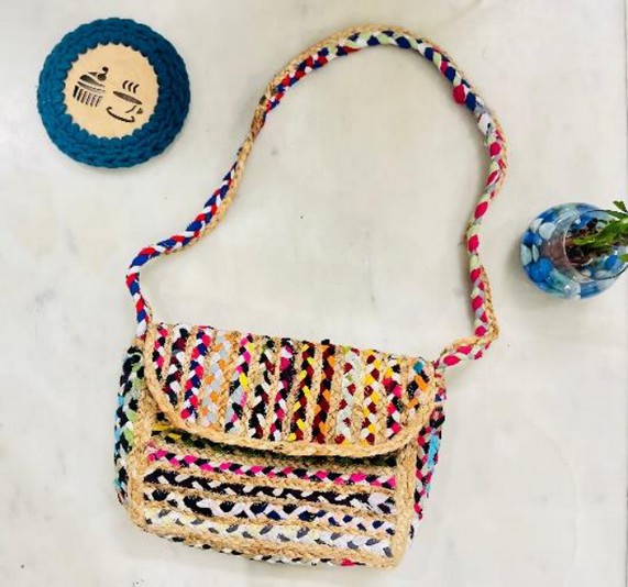 Burlap Boho Satchel