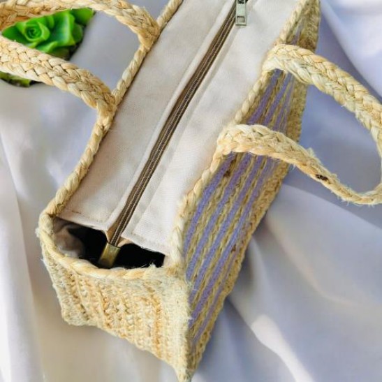 Burlap Boho Satchel