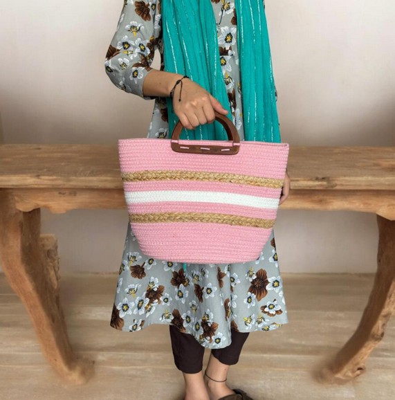Burlap Boho Satchel