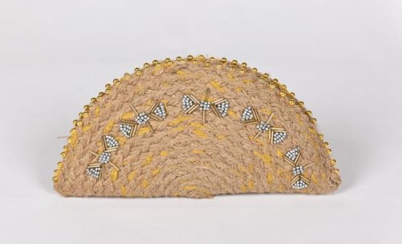 Jute Wristlet Clutch